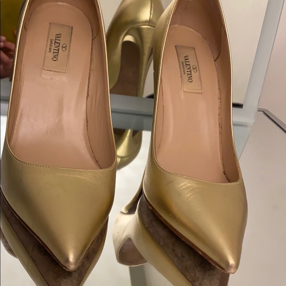 Gold Valentino heels